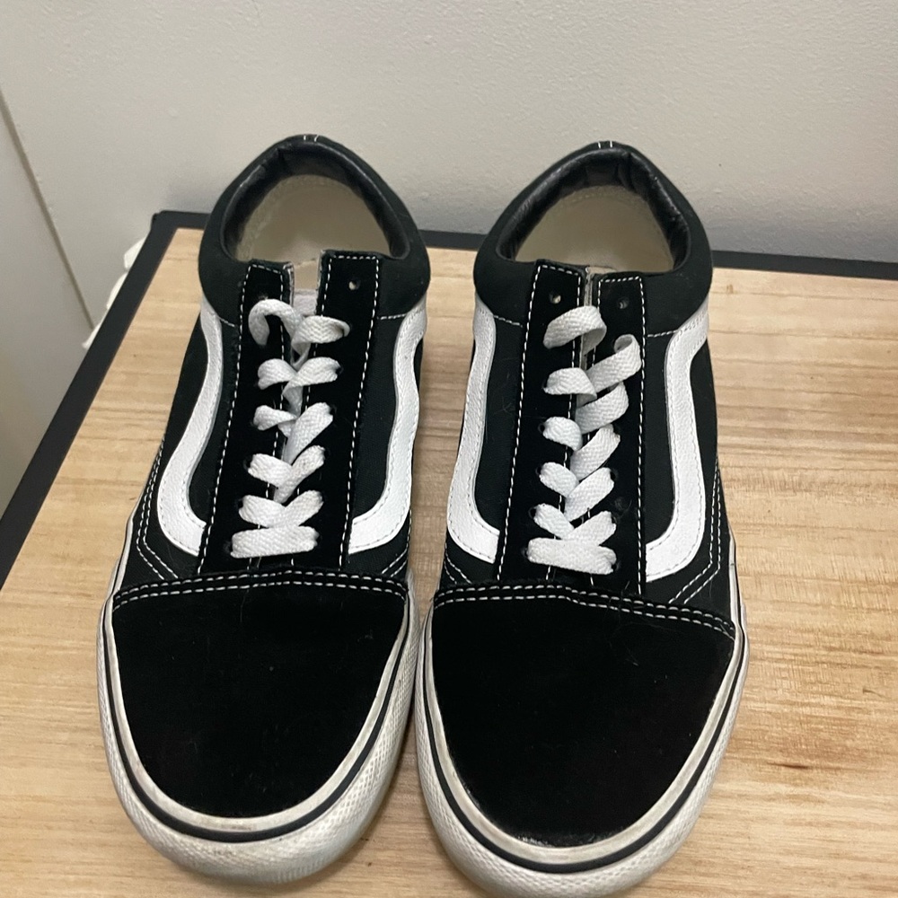 Vans Black and White Low-Top Sneakers